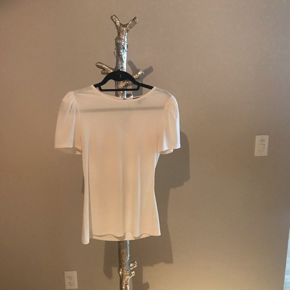 Cream puffed sleeve top